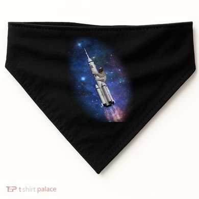 Sloth In Space Rocket ship USA-Made Doggie Bandana