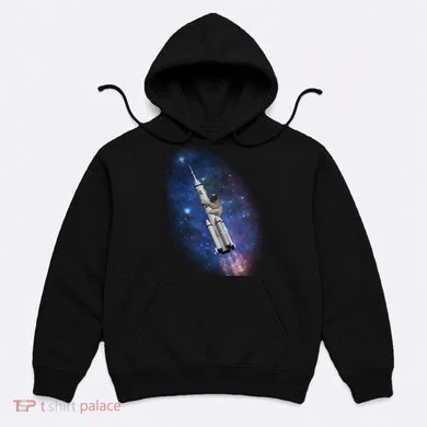 Sloth In Space Rocket ship Hoodie
