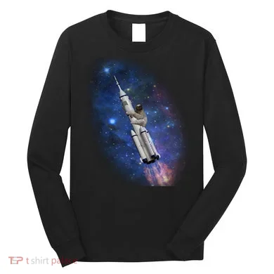 Sloth In Space Rocket ship Long Sleeve Shirt