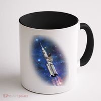 Sloth In Space Rocket ship Coffee Mug thumb 1