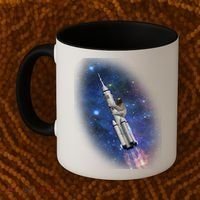 Sloth In Space Rocket ship Coffee Mug thumb 2