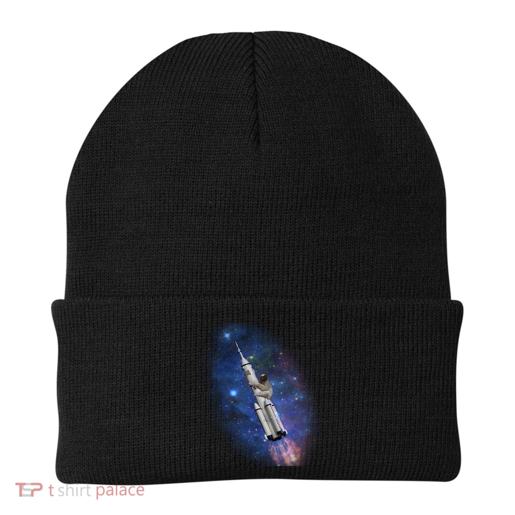 Sloth In Space Rocket ship Beanie