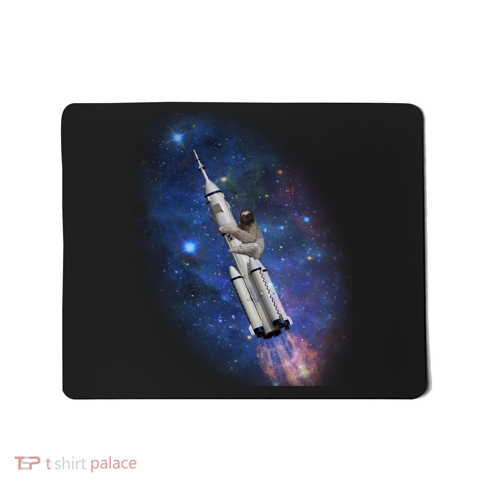 Sloth In Space Rocket ship Mousepad