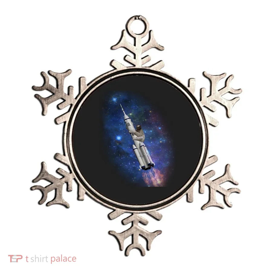Sloth In Space Rocket ship Ornament