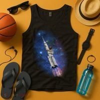 Sloth In Space Rocket ship Tank Top thumb 4