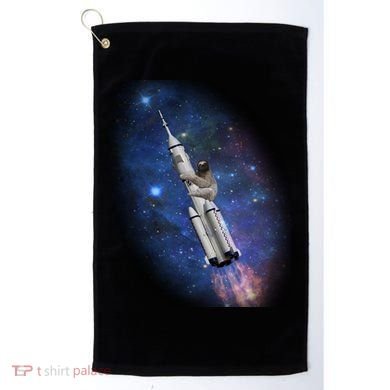 Sloth In Space Rocket ship Golf Towel