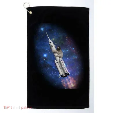 Sloth In Space Rocket ship Golf Towel