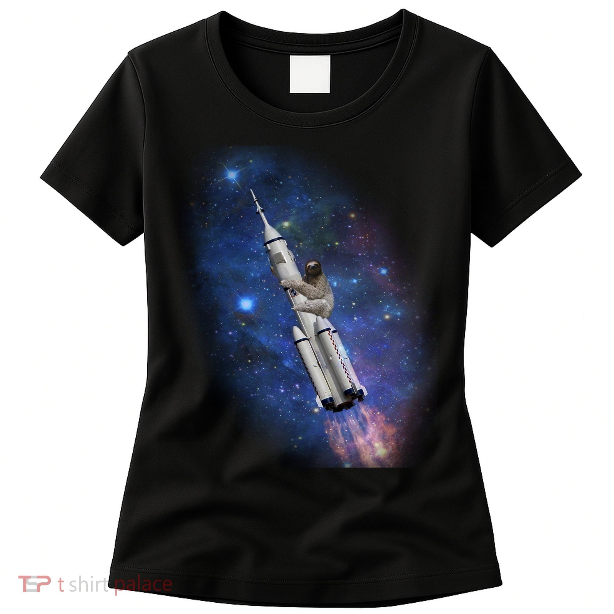 Sloth In Space Rocket ship Women's T-Shirt