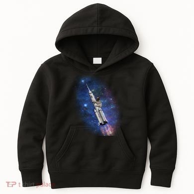 Sloth In Space Rocket ship Kids Hoodie