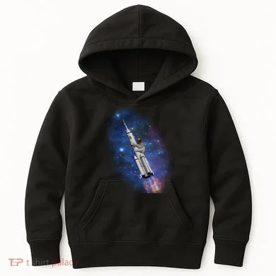Sloth In Space Rocket ship Kids Hoodie
