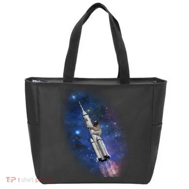 Sloth In Space Rocket ship Tote Bag