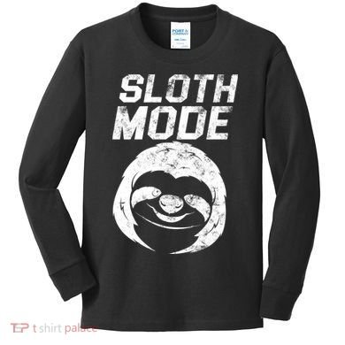 Sloth Mode Kids Long Sleeve Shirt