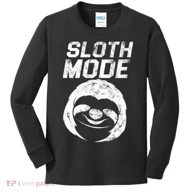 Sloth Mode Kids Long Sleeve Shirt