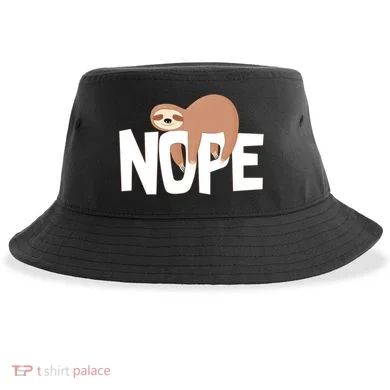 Sloth Nope Sustainable Bucket Hat