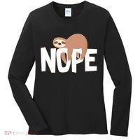 Sloth Nope Women's Long Sleeve Shirt thumb 0
