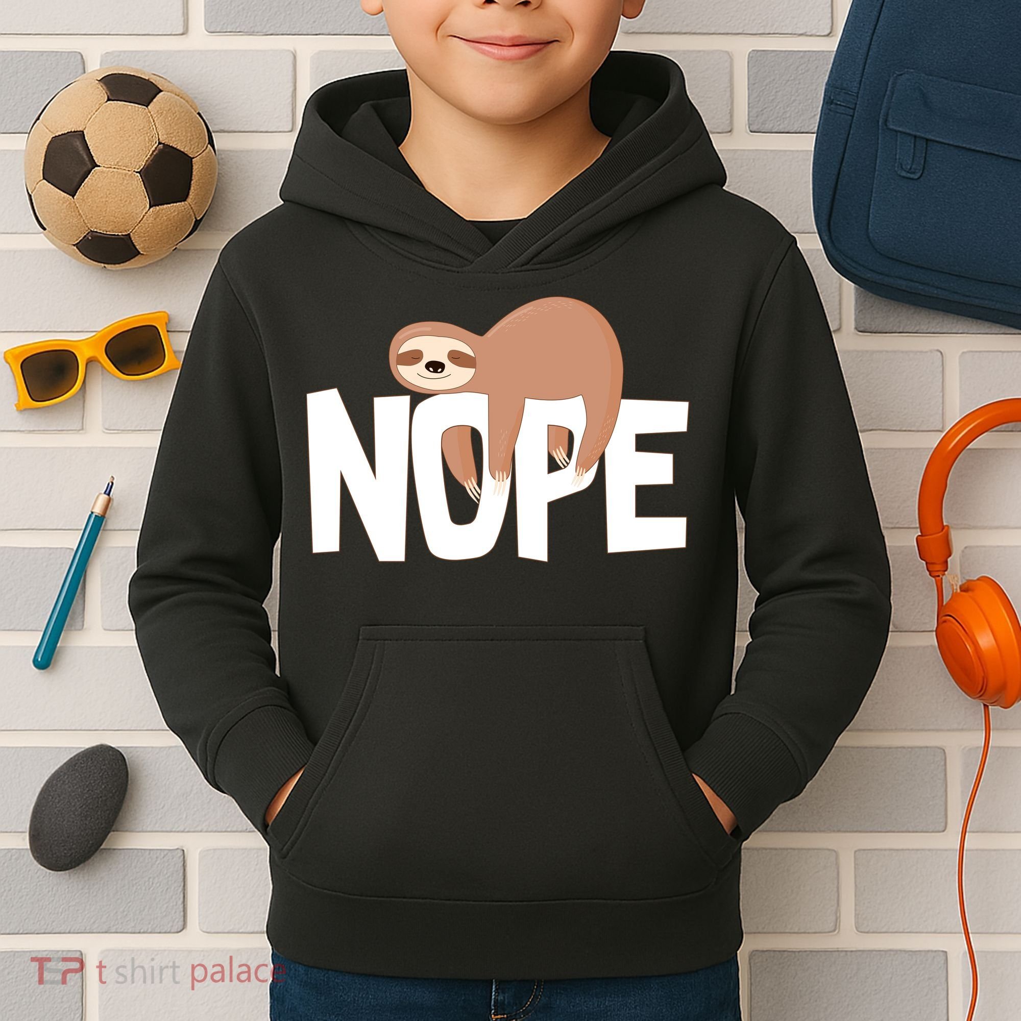 Sloth Nope Kids Hoodie