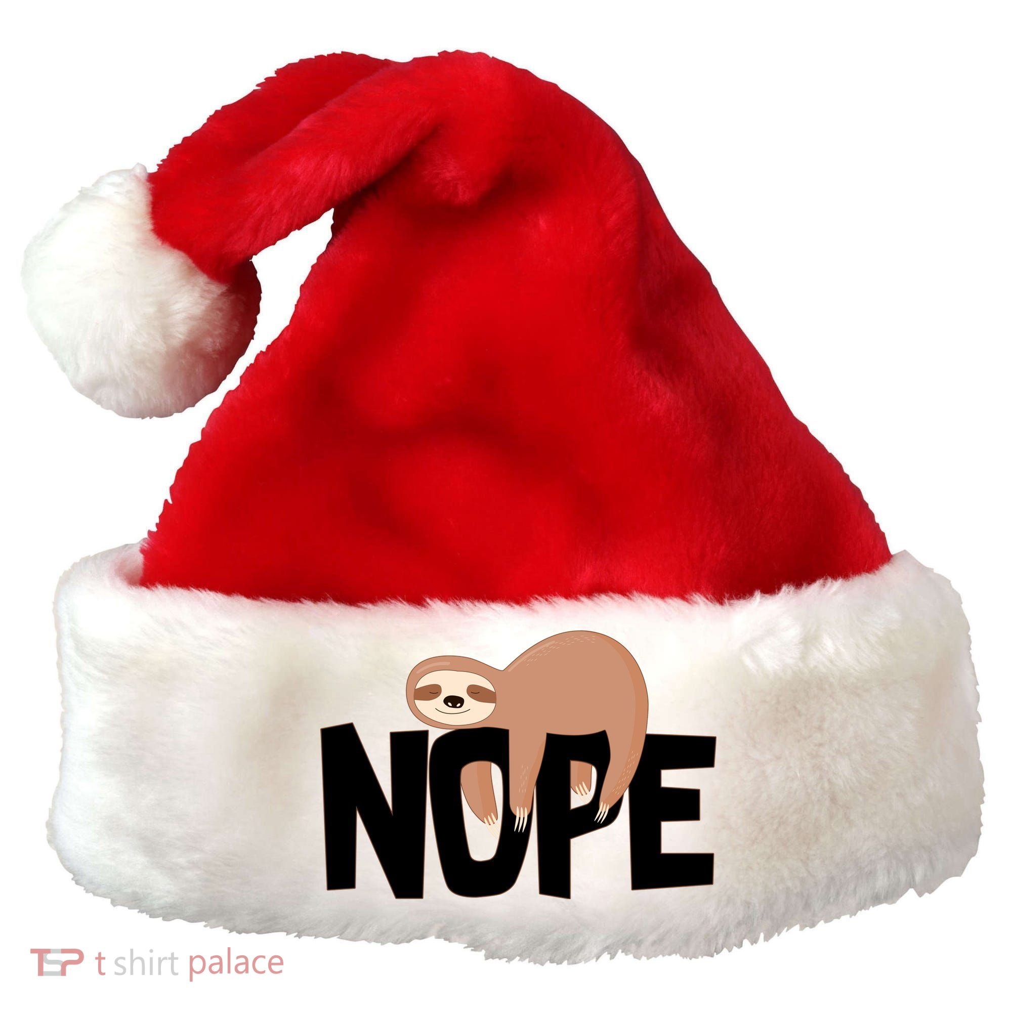 Sloth Nope Santa Hat