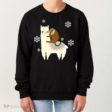 Sloth Riding Llama Women's Sweatshirt