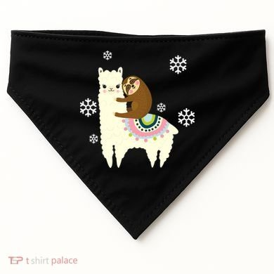 Sloth Riding Llama USA-Made Doggie Bandana