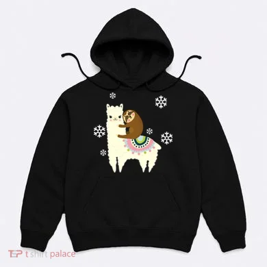Sloth Riding Llama Hoodie