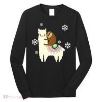 Sloth Riding Llama Long Sleeve Shirt thumb 0