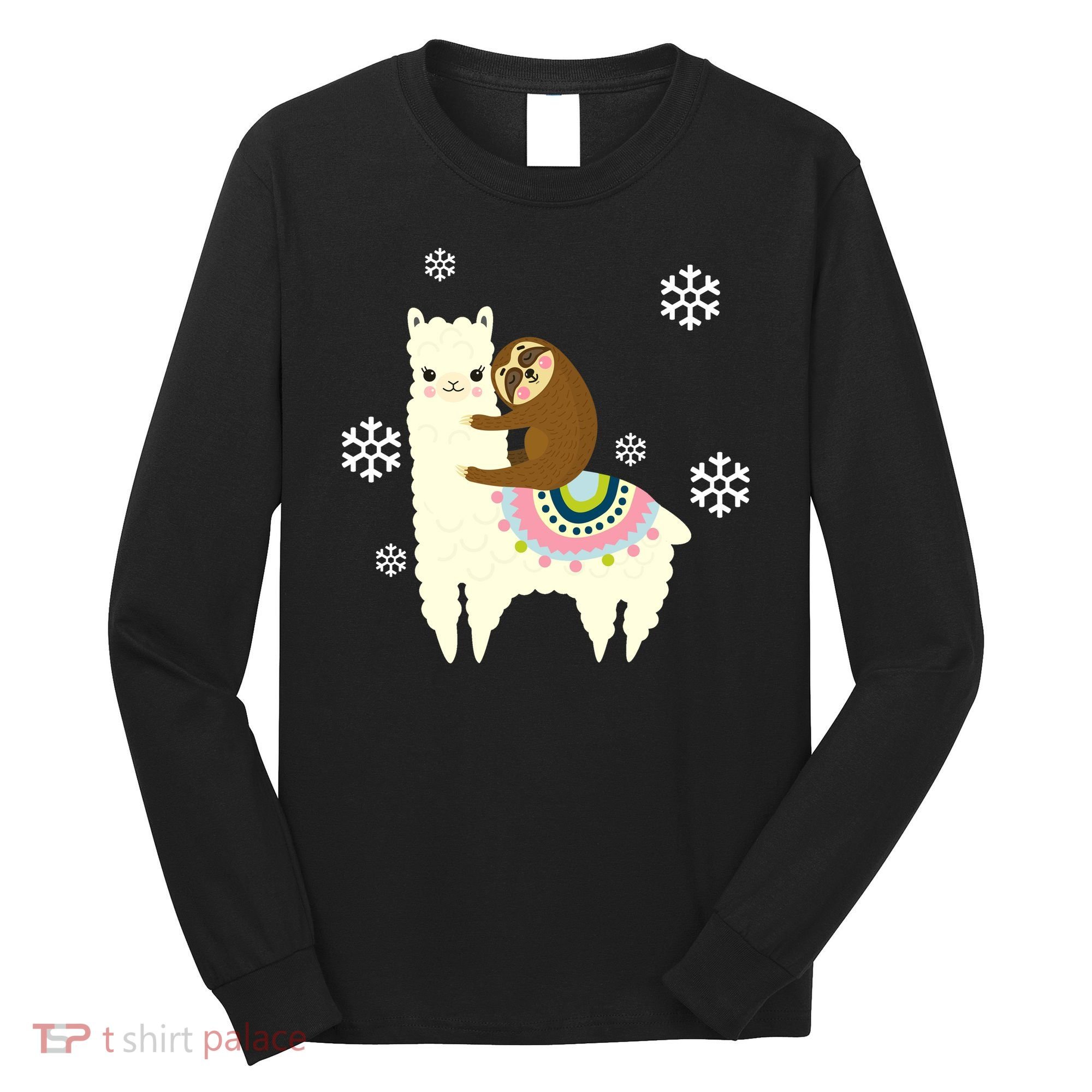 Sloth Riding Llama Long Sleeve Shirt