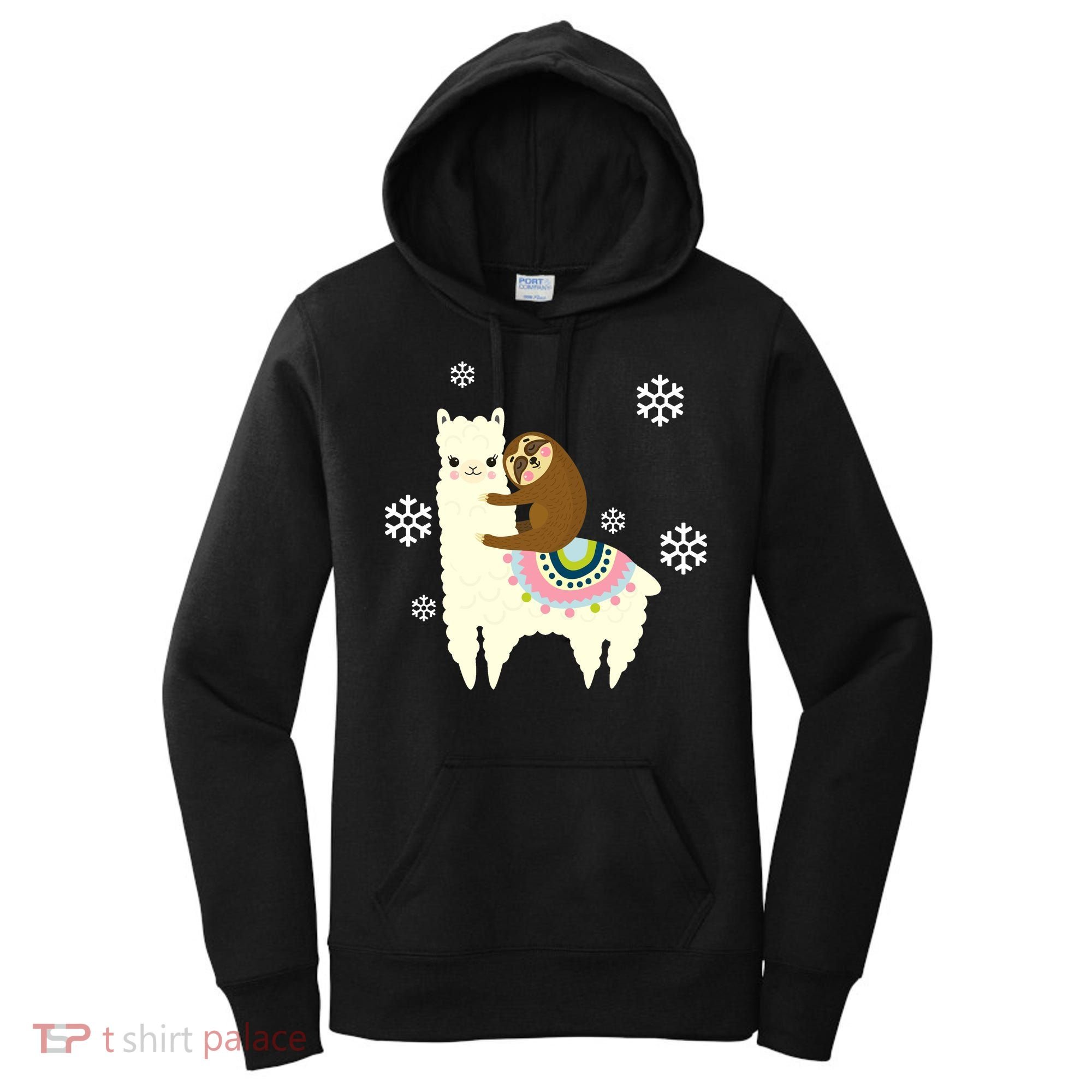Sloth Riding Llama Women's Hoodie