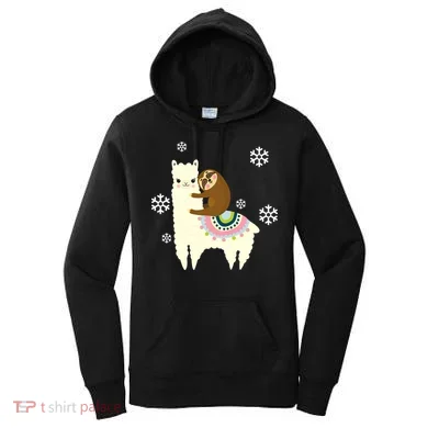 Sloth Riding Llama Women's Hoodie