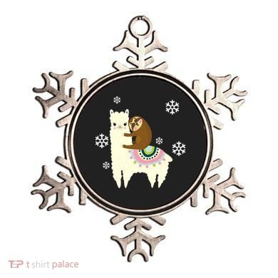Sloth Riding Llama Ornament