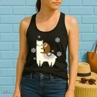 Sloth Riding Llama Women's Tank Top thumb 2