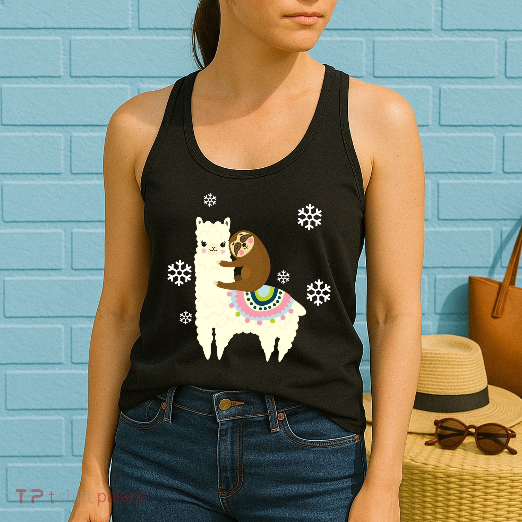 Sloth Riding Llama Women's Tank Top