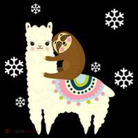 Sloth Riding Llama Baby Bodysuit thumb 2