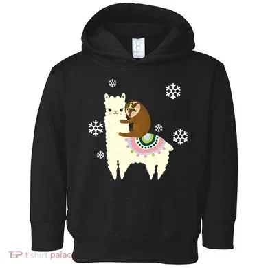 Sloth Riding Llama Toddler Hoodie