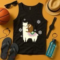 Sloth Riding Llama Tank Top thumb 4