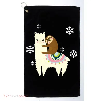 Sloth Riding Llama Golf Towel