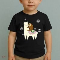 Sloth Riding Llama Toddler T-Shirt thumb 2