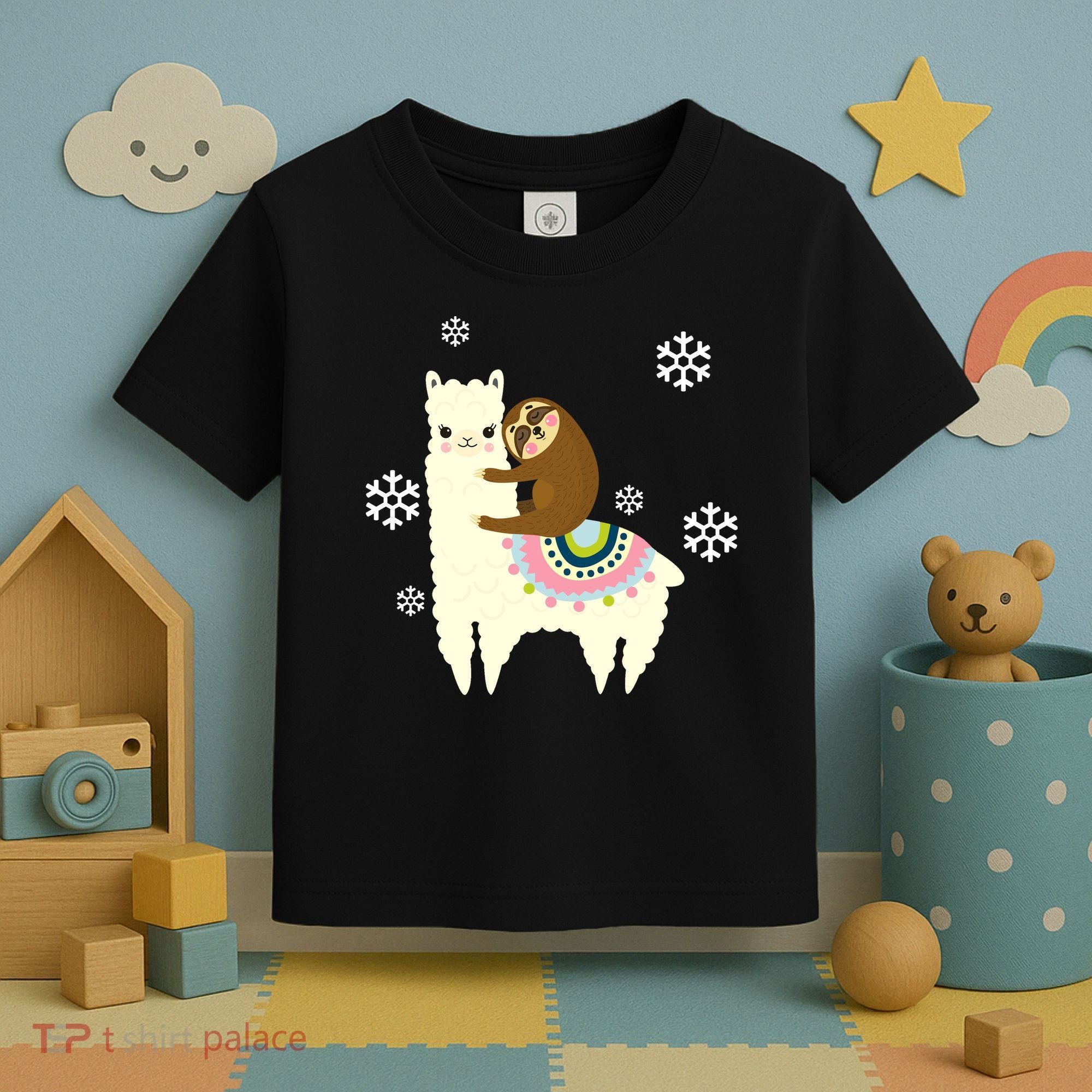Sloth Riding Llama Toddler T-Shirt