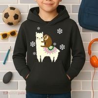 Sloth Riding Llama Kids Hoodie thumb 2