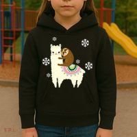 Sloth Riding Llama Kids Hoodie thumb 3