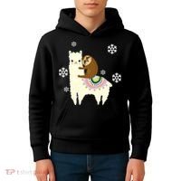 Sloth Riding Llama Kids Hoodie thumb 4