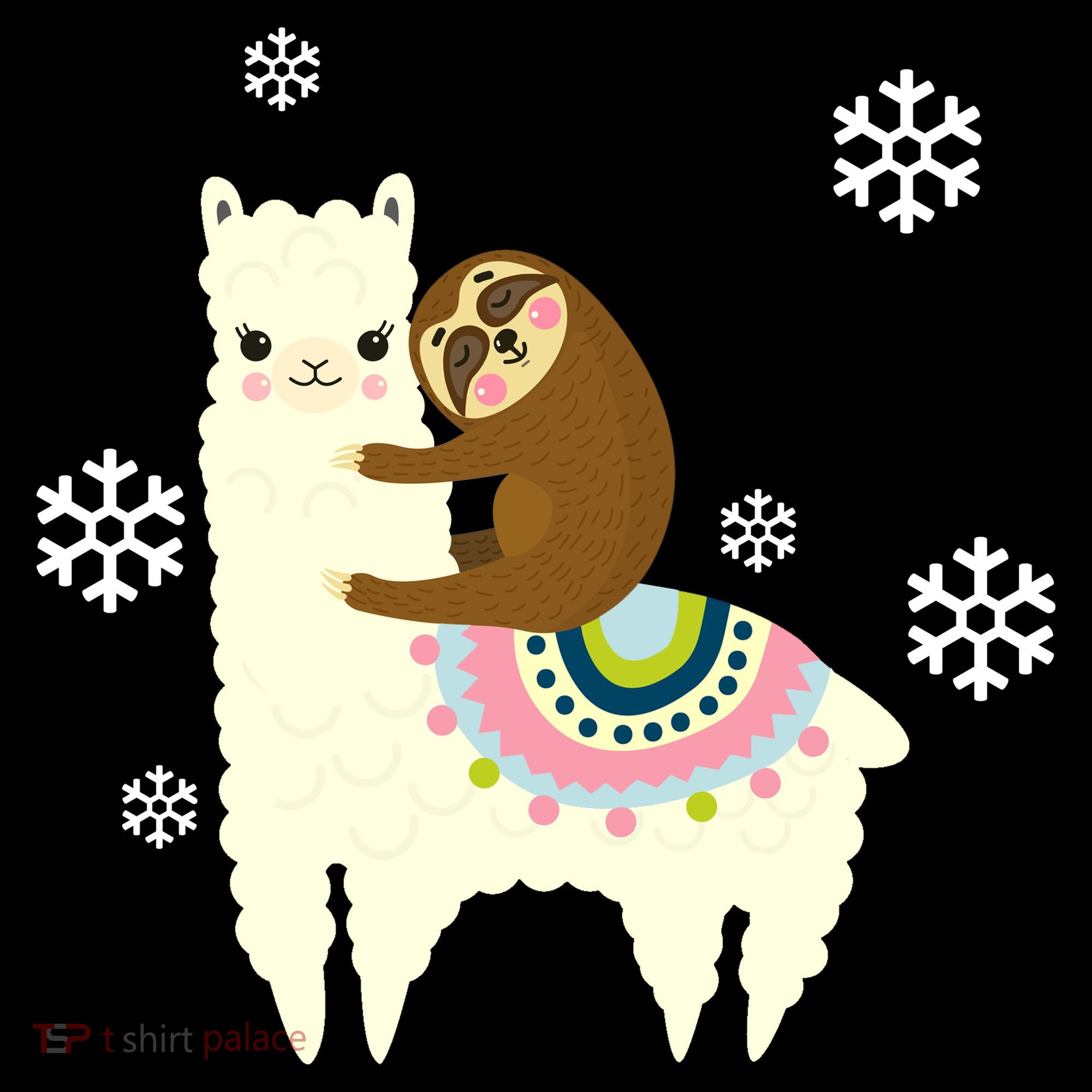 Sloth Riding Llama Kids Long Sleeve Shirt