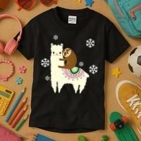 Sloth Riding Llama Kids T-Shirt thumb 3