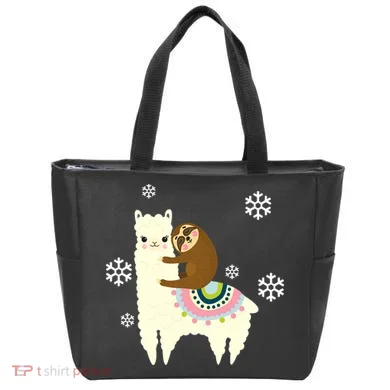 Sloth Riding Llama Tote Bag