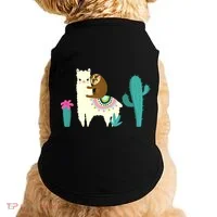 Sloth Riding Llama Funny Cactus Doggie Tank thumb 0