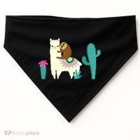 Sloth Riding Llama Funny Cactus USA-Made Doggie Bandana thumb 0