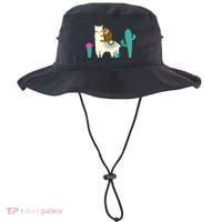 Sloth Riding Llama Funny Cactus Bucket Hat thumb 0
