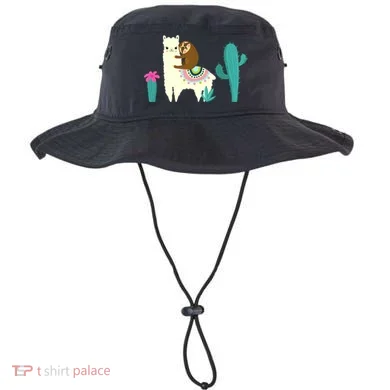 Sloth Riding Llama Funny Cactus Bucket Hat