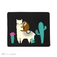 Sloth Riding Llama Funny Cactus Mousepad thumb 0