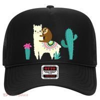 Sloth Riding Llama Funny Cactus Hat thumb 0