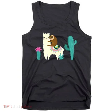 Sloth Riding Llama Funny Cactus Tank Top